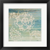 Framed 'Blue Indigo w/Lace IV' border=