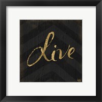 Framed 'Chevron Sentiments Gold Heart Trio I' border=