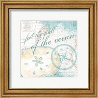 Framed 'Look to the Sea III' border=