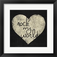 Graffiti Heart Black/Cream I Framed Print