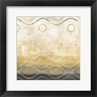 Framed Abstract Waves Black/Gold II