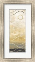 Framed Abstract Waves Black/Gold Panel II