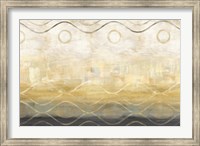 Framed Abstract Waves Black/Gold