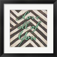 Chevron Sentiments Teal I Framed Print