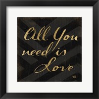 Framed Chevron Sentiments Black/Gold II