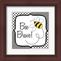 Framed 'Be Happy and Brave II' border=