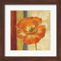 Framed Poppy Tapestry Stripes I