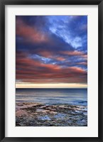 Framed Wisconsin Sunrise on shore of Lake Michigan