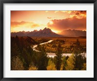 Framed Teton Range at Sunset, Grand Teton National Park, Wyoming