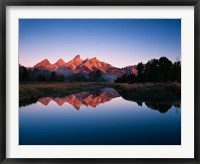 Framed Teton Range reflecting in Beaver Pond, Grand Teton National Park, Wyoming