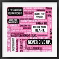 Never Give Up 1 Framed Print