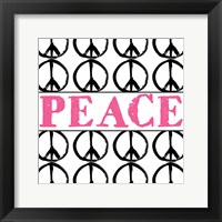 Framed Peace - Pink with Peace Signs