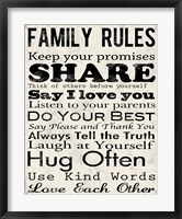 Family Rules 1 Framed Print
