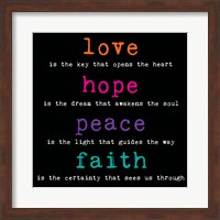 Framed Love Hope Peace Faith 3