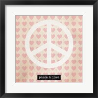 Framed Peace - Pink Hearts