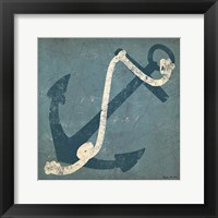Nautical Anchor Blue Framed Print