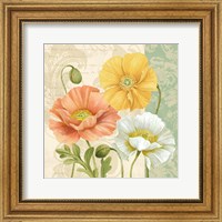 Framed Pastel Poppies Multi II