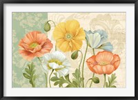 Framed Pastel Poppies Multi Landscape