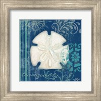 Framed Navy Blue Spa Shells II