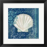 Navy Blue Spa Shells III Framed Print