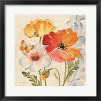 Watercolor Poppies Multi II Framed Print