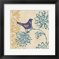 Blue Indigo Bird I Framed Print