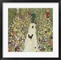 Framed Garden Path with Hens, 1916