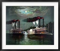 Framed Steamboats Robert E Lee and Natchez