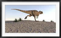 Framed Ceratosaurus Running Across a Terrain