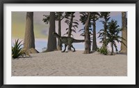 Framed Monolophosaurus in Prehistoric Environment