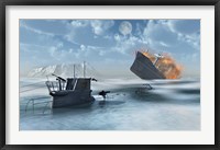 Framed German U-Boat Sinking a Ship