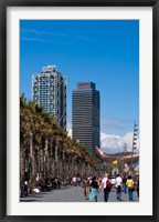 Framed Hotel Arts and Mapfre Tower, La Barceloneta Beach, Barcelona, Spain