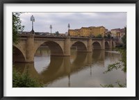 Framed Bridge over Rio Ebro in Logrono, La Rioja, Spain