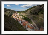 Framed Ortigosa village, Sierra de Camero Nuevo Mountains, La Rioja, Spain