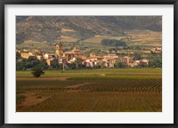 Framed Village of Brinas surrounded by Vineyards, La Rioja Region, Spain