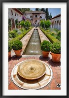 Framed Spain, Granada Patio de la Acequia at Generalife