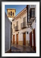 Framed Spain, Andalusia, Cadiz, Arcos De la Fontera Typical Street View