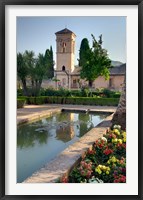 Framed Generalife Gardens in the Alhambra grounds, Granada, Spain