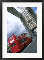 Framed Tower Bridge with Double-Decker Bus, London, England