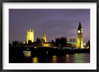 Framed Big Ben and the Houses of Parliament at Night, London, England