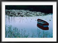 Framed Rowboat on Lake Surrounded by Water Lilies, Lake District National Park, England