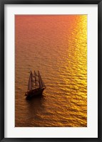 Framed Big masked sailboat, Oia, Santorini, Greece