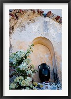 Framed Pottery and Flowering Vine, Oia, Santorini, Greece