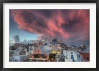 Framed Sunset over Oia, Santorini, Greece