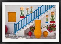 Framed Flowers and colorful pots, Chora, Mykonos, Greece