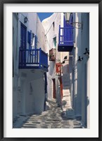 Framed Cobblestone Alley, Santorini, Greece