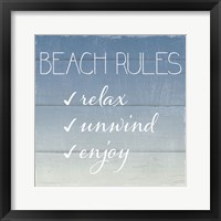 Framed Beach Rules
