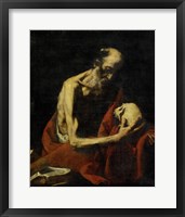 Framed Saint Jerome Meditating