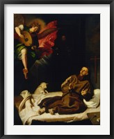 Framed Saint Francis Vision of a Musical Angel