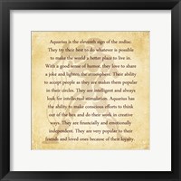 Framed Aquarius Character Traits